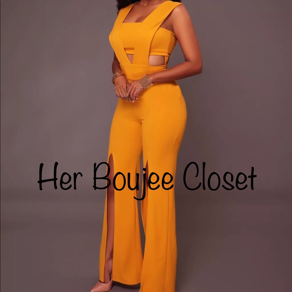 Yellow 2pc Romper bell bottoms